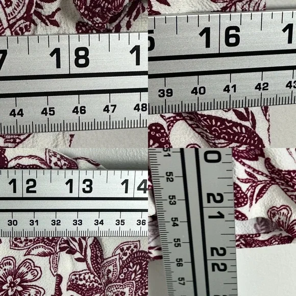 Sezane Abelia Blouse Ghalia Ecru Purple Wrap Top Size 32 French US 0 Long Sleeve - Picture 13 of 14